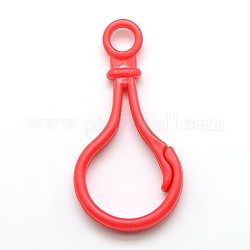 Bulb Shaped Plastic Lobster Keychain Clasp Findings, Red, 51x25x3mm