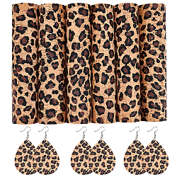 Feuilles imprimées en liège benecreat, tissu imprimé motif léopard pour faire des boucles d'oreilles, sac, couverture de téléphone, Pérou, 297x210x0.5mm, 10sheets