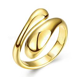 Veri anelli da donna in ottone regolabili placcati oro 18k, formato 7, 17.3mm