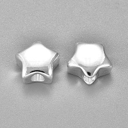 304 perline in acciaio inossidabile, stella, argento, 11x11x6mm, Foro: 3.5 mm