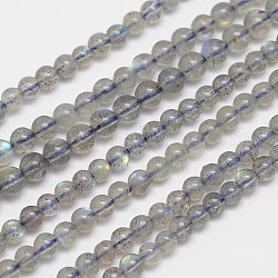 Labradorita natural hebras de perlas reronda, aa grado, 4mm, agujero: 1 mm, aproximamente 90 pcs / cadena, 15.5 pulgada