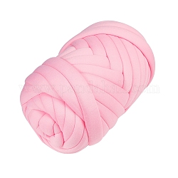 Fil à tricoter bras, fil de polyester, fil géant volumineux lavable super doux, pour des couvertures artisanales à tricoter extrême, rose, 19 mm, environ 500 g / paquet, environ 24 m / paquet