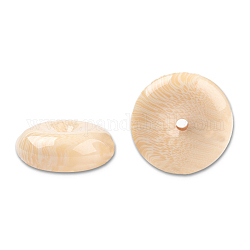 Perles en résine, pierre d'imitation, plat rond, bisque, 25x10mm, Trou: 2.6~2.8mm