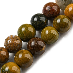 Chapelets de perles en jaspe d'océan naturelle, ronde, 6mm, Trou: 0.7mm, Environ 61 pcs/chapelet, 15.75''~16.14'' (40~41 cm)