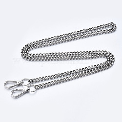 Bag Chains Straps, Iron Curb Link Chains, with Alloy Swivel Clasps, for Bag Replacement Accessories, Platinum, 1200x7mm