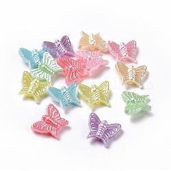 Imitation Pearl Acrylic Beads, Butterfly, Mixed Color, 13x15.5x5.7mm, Hole: 1.6mm, about 1388pcs/500g