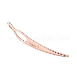 Rastas de hierro herramienta de aguja de interbloqueo, herramienta de ganchillo sisterlock, oro rosa, 67x7.5x2mm, agujero: 6x26 mm
