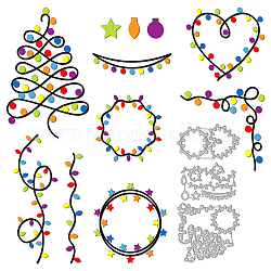 GLOBLELAND 3 Sets Christmas Lights Cutting Dies for DIY Scrapbooking Metal Light String Light Bulb Die Cuts Embossing Stencils Template for Paper Card Making Decoration Album