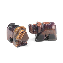 Natürliche Tigerauge geschnitzte heilende Nashornfiguren, Reiki-Energiestein-Displaydekorationen, 26x20 mm