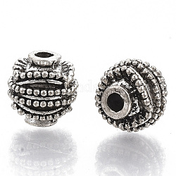 Tibetischer stil legierung perlen, cadmiumfrei und bleifrei, Tannenzapfen, Antik Silber Farbe, 10x10 mm, Bohrung: 2.5 mm