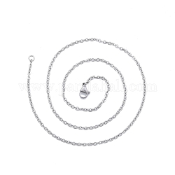 304 collar de cadenas de cable de acero inoxidable para hombres y mujeres, color acero inoxidable, amplia: 2 mm, 17.72 pulgada (45 cm)