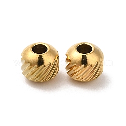 304 Stainless Steel Bead, Round, Real 18K Gold Plated, 5mm, Hole: 2mm
