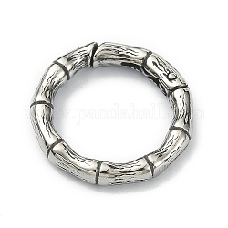 Stile tibetano 316 anello a molla in acciaio inossidabile chirurgico, anello, argento antico, 21.7x3.6mm
