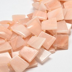 Natural Aventurine Trapezoid Bead Strands, Pink Aventurine, 25x15~21x5.5mm, Hole: 1mm, about 19pcs/strand, 16inch