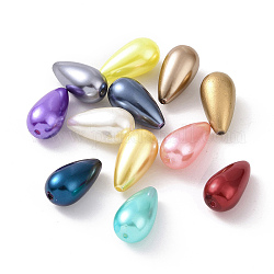 ABS-Kunststoff-Nachahmung Perlen, Träne, Mischfarbe, 22.5x12 mm, Bohrung: 1.8 mm
