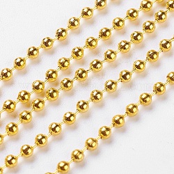 Chaînes de boule en fer, soudé, or, avec bobine, perle: environ 2 mm de diamètre, environ 328.08 pied (100 m)/rouleau