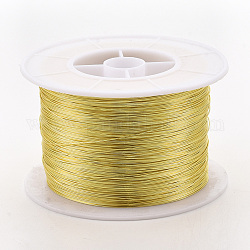 Round Copper Jewelry Wire,Long-Lasting Plated,Golden,32 Gauge,0.2mm,about 5741.46 Feet(1780m)/500g