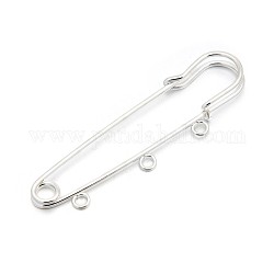 Iron Brooch Findings, Kilt Pins, Nice for DIY Brooch Making, Silver Color Plated, about 70mm long, 21mm wide, hole: 3~5mm, Pin: 0.5mm.