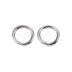 304 Stainless Steel Jump Rings, Open Jump Rings, Stainless Steel Color, 10x1.5mm, Inner Diameter: 7mm