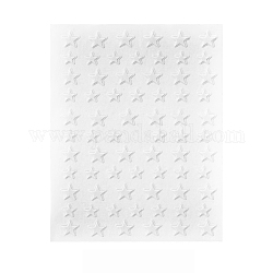 Nail Art Stickers Decals, Self Adhesive, for Nail Tips Decorations, White, Star Pattern, 101x78.5mm