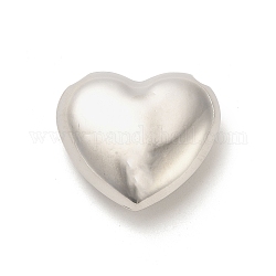 Cremagliera perle di ottone di placcatura,  cadmio& piombo libero, placcato di lunga durata, cuore vuoto, platino, 36x40.5x16mm, Foro: 4.5 mm