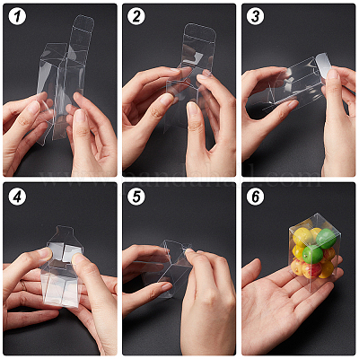 Cajas de regalo de plástico transparente&nbsp;LS-CON-WH0086-042-1
