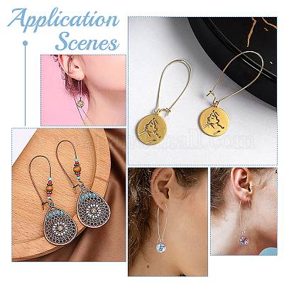50pcs/Lot 9X18mm/11x24mm/16x38mm 316 Stainless Steel Earring hooks Kidney Earring  Ear Wires Findings DIY Jewelry Making - AliExpress