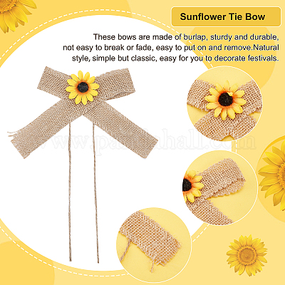 Natural Burlap Flower & Bows Set Ribbon & Bows