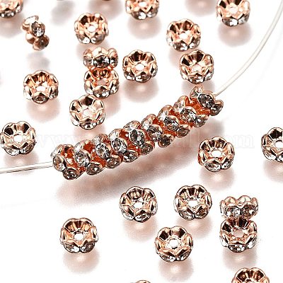 Messing Strass Zwischen perlen&nbsp;RB-A014-L5mm-01RG-NF-1