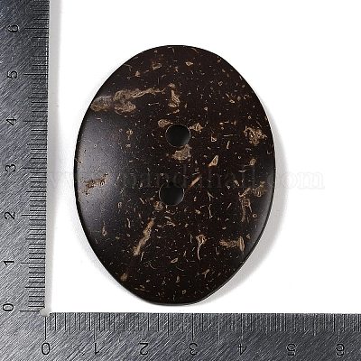 Bouton de couture basique ovale sculpté à 2 trou&nbsp;SHEL-K009-03-1