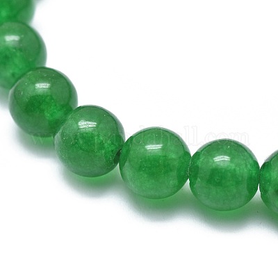 Braccialetti elastici di perline di giada naturale della Malesia (tinti).&nbsp;BJEW-K212-C-013-1