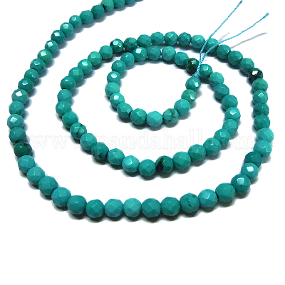 Natur howlite runde Perlen Stränge&nbsp;X-TURQ-L020-4mm-02-1