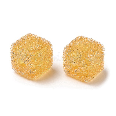 Perline di strass in resina a cubo drusy&nbsp;RESI-C038-02H-1