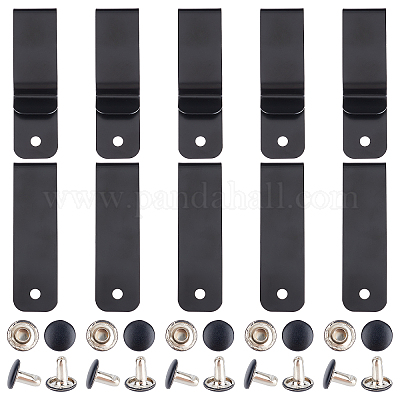 SUPERFINDINGS 15 Sets Leather Belt Clip Holster Clips Metal Belt Clips  Rectangle Spring Clasp Hook Holster Sheath Clip Clasp for Pouches Belt Bag