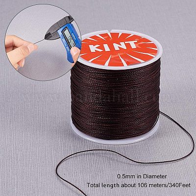 116 Yards Waxed Cord Polyester Waxed Polyester Thread 0.5mm Round Rattail Waxed  Beading String Cord for Jewelry Bracelet Making Macrame Crafting DIY  Leather - Red 