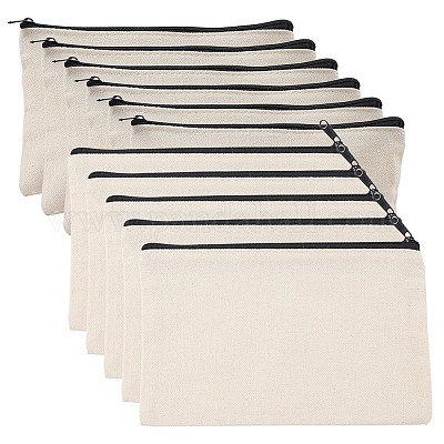 Wholesale GORGECRAFT 10 Pack Canvas Zipper Bags DIY Craft Blank