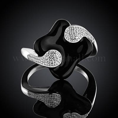 Mode Messing Emaille Rhombus Fingerringe&nbsp;RJEW-BB07438-7-1