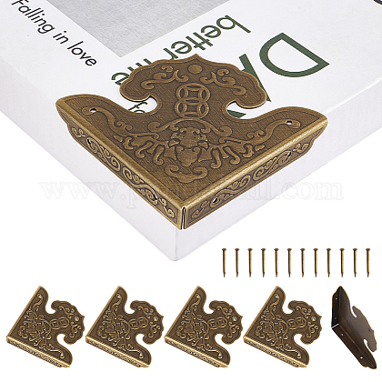 Protezioni Angolari Metalliche PH PandaHall - 8 Pezzi Dorato/Antico Per Tavoli, Scatole E Mobili - Foto 9