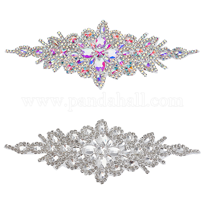 Toppe Ricamate A Forma Di Fiocco Con Strass - Per Decorare Scarpe Da Sposa, Vestiti, Borse (Set Da 2)