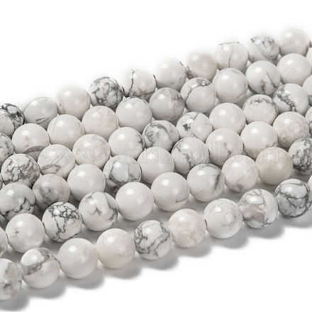 1 brin ronds blancs perles howlite naturelle brins X-TURQ-G091-8mm-1
