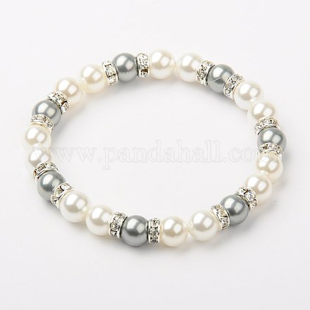 Shell Pearl Bracelets X-BJEW-JB01253-04-1