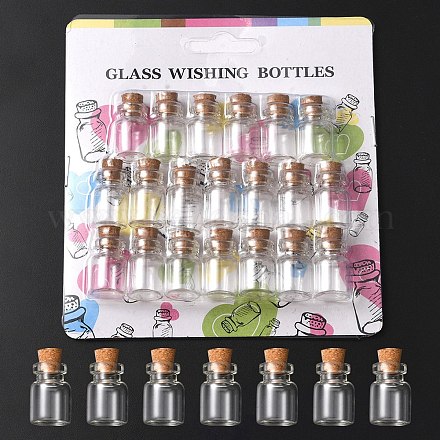 20 stücke mini süße kleine glas glas flaschen AJEW-YW0001-07-1