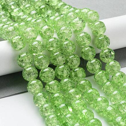 Spray Painted Crackle Glass Beads Strands CCG-Q001-10mm-11-1