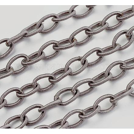 Lazo de cadenas portacables de seda hechas a mano de color gris X-EC-A001-10-1