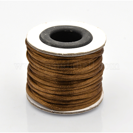 マクラメラテール中国結び作り用コードラウンドナイロン編み込みひも糸  コーヒー  2mm  約10.93ヤード（10m）/ロール X-NWIR-O002-11-1