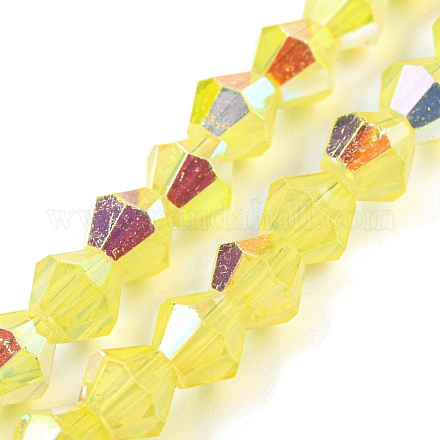 Cuisson des brins de perles de verre transparentes peintes GLAA-F029-TM6mm-03-1