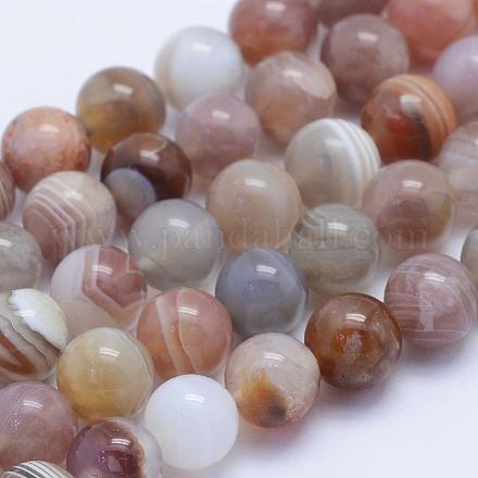 Chapelets de perles en agate naturelle du Botswana G-L478-42-8mm-1