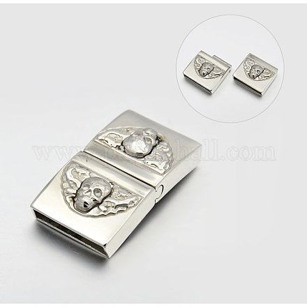 Smooth 304 Stainless Steel Clasps STAS-E073-03-1