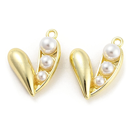 Aleación con colgantes de perlas de imitación de plástico ABS. FIND-G062-07G-1