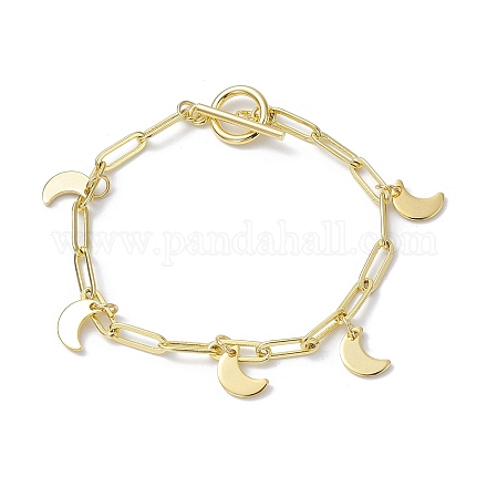 304 goldene Charm-Armbänder aus Edelstahl mit Büroklammerketten aus Messing BJEW-JB10031-02-1